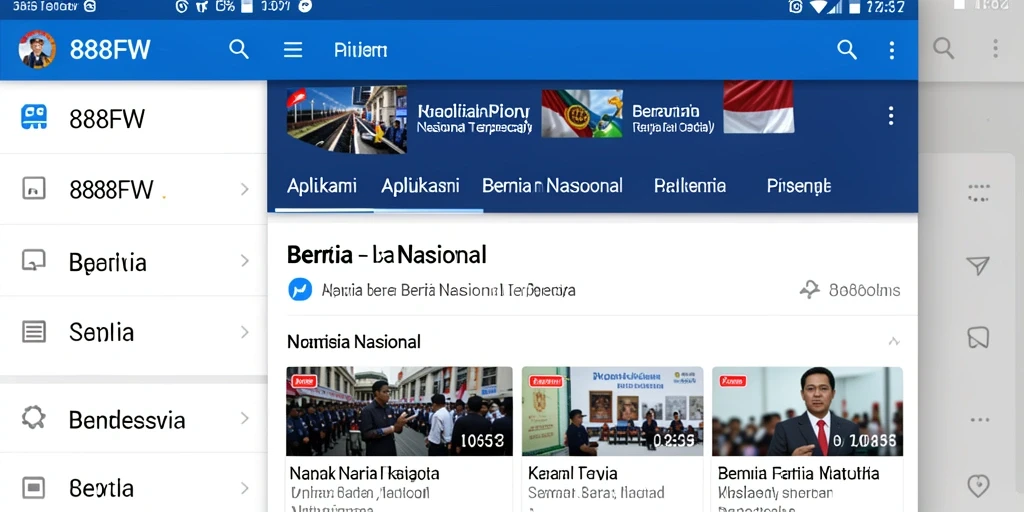 Tampilan antarmuka aplikasi 888FW yang modern dan informatif.