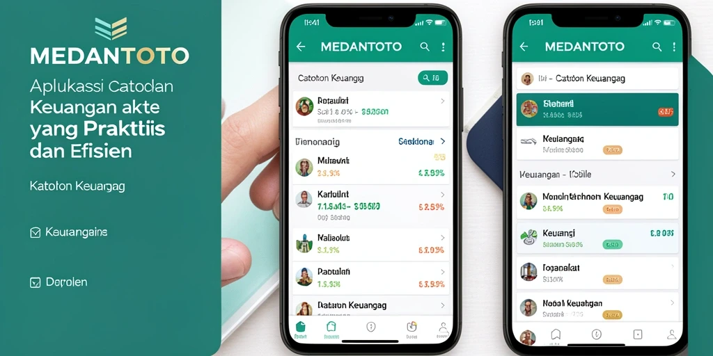 Antarmuka pengguna MEDANTOTO yang sederhana dan informatif untuk Catatan Keuangan.
