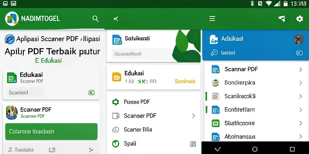 Antarmuka sederhana dan fungsional dari aplikasi NADIMTOGEL Scanner PDF.