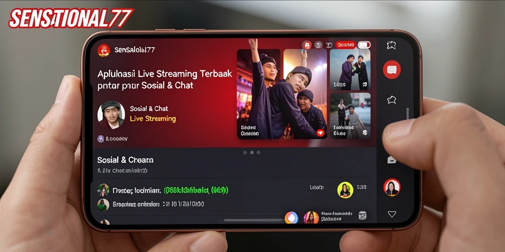 Antarmuka pengguna SENSATIONAL77 yang menarik dan fungsional untuk Live Streaming.